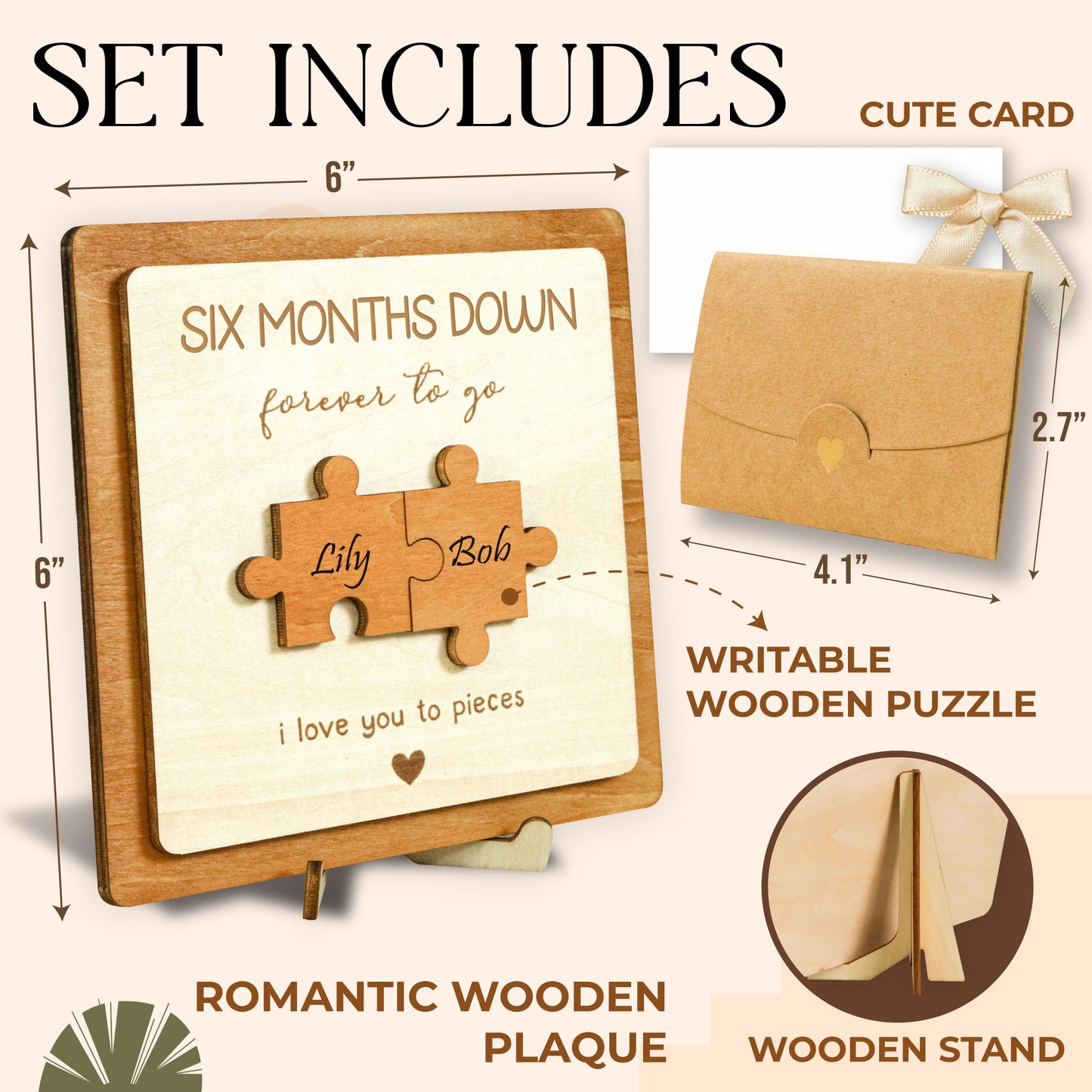 6 Month Anniversary Wood Gifts for Boyfriend