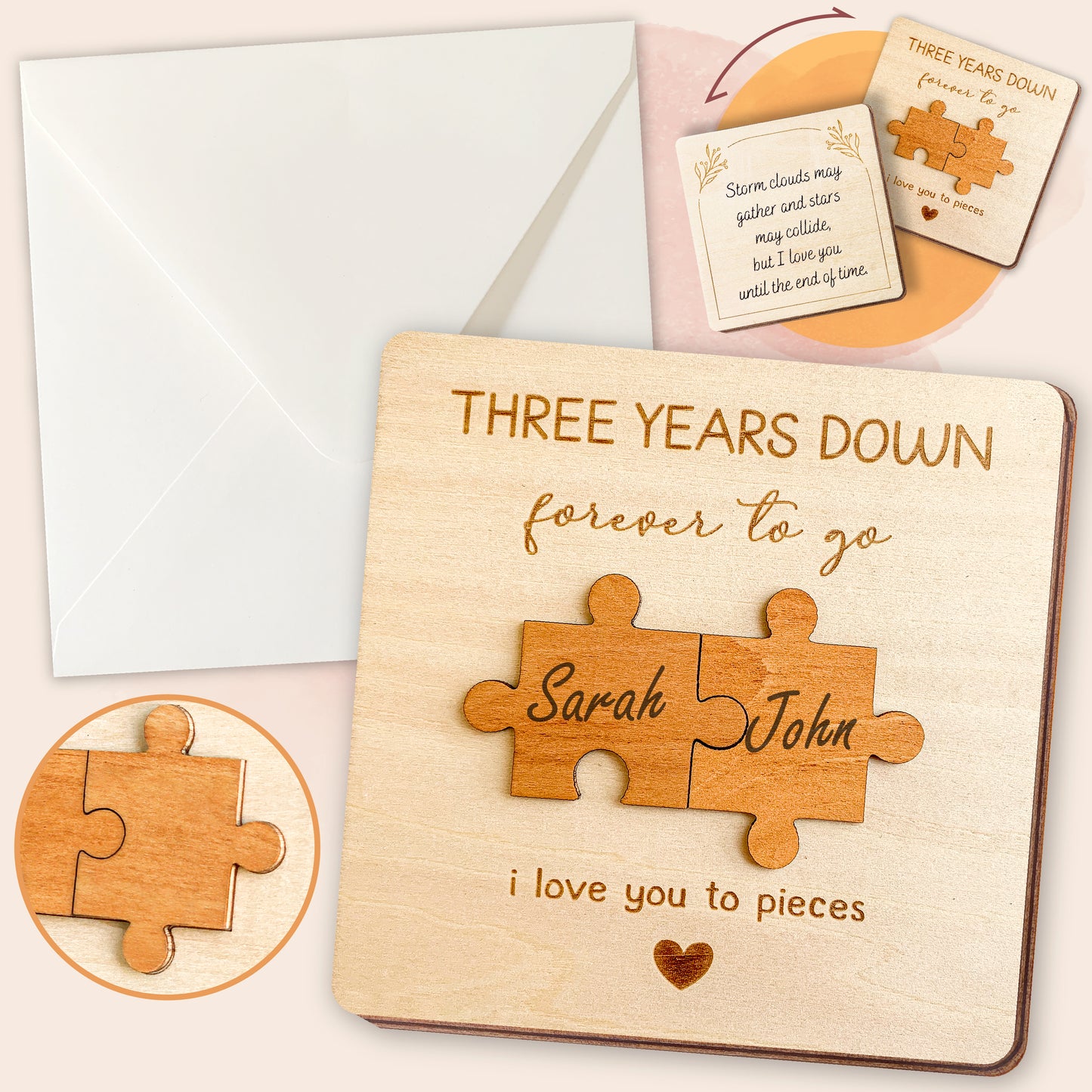 3 Year Anniversary Card Gifts for Him Her