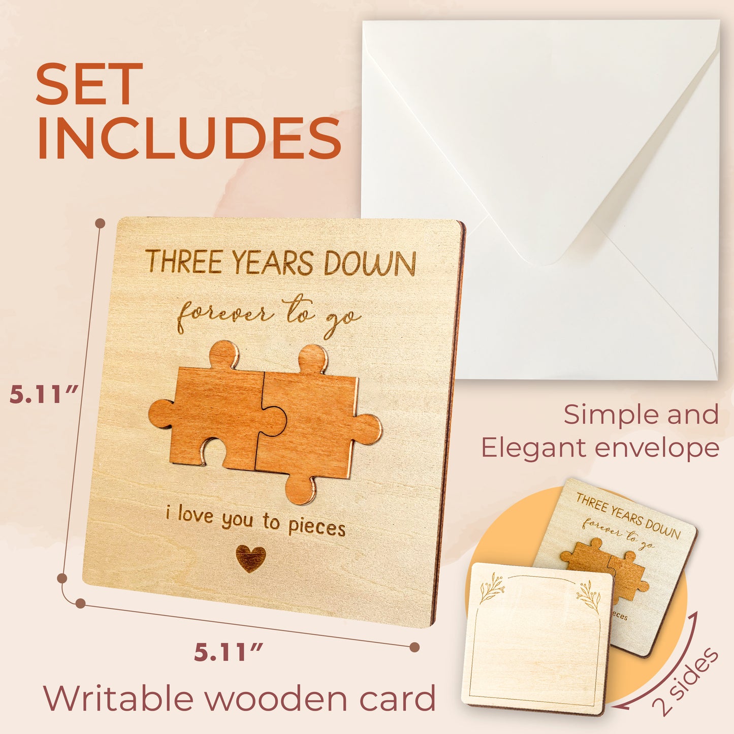 3 Year Anniversary Card Gifts for Him Her
