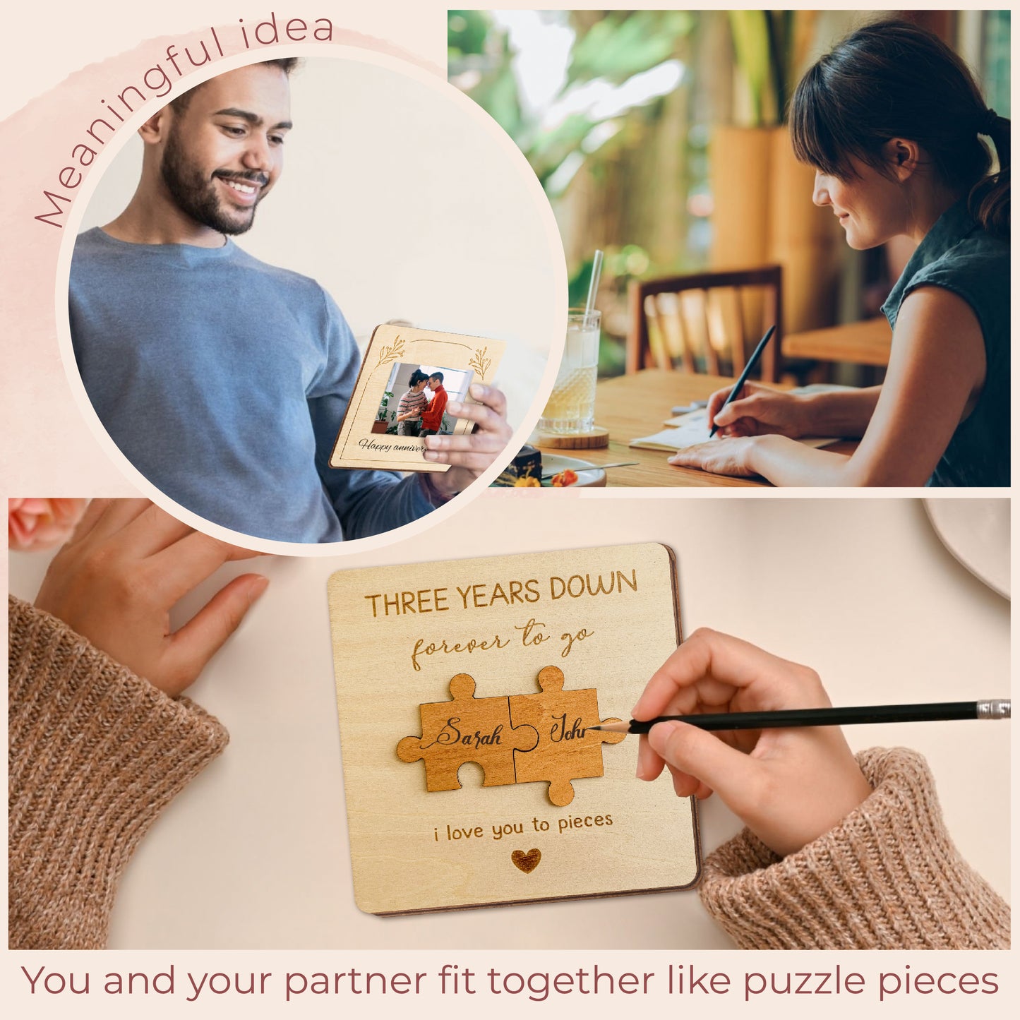 3 Year Anniversary Card Gifts for Him Her