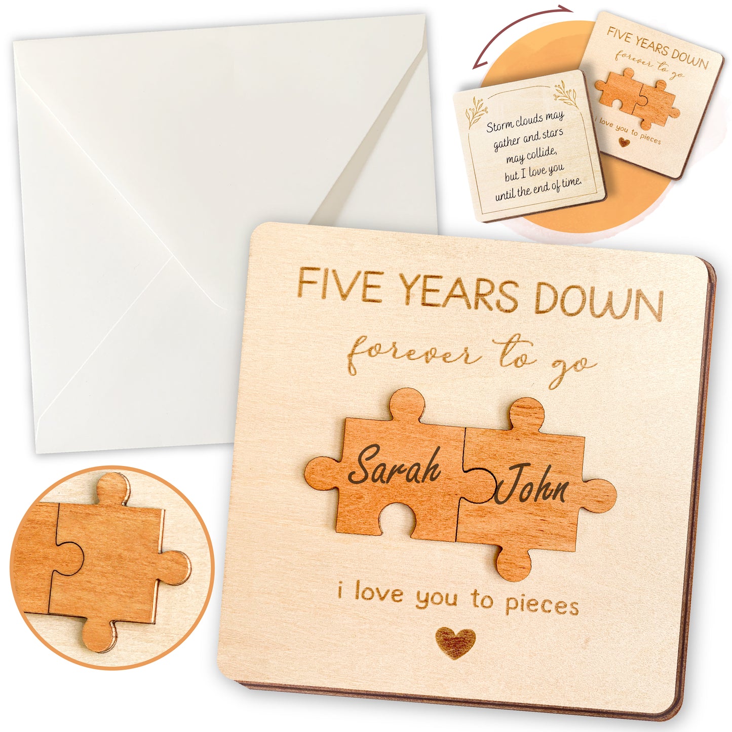 5 Year Anniversary Card Gift for Men Women