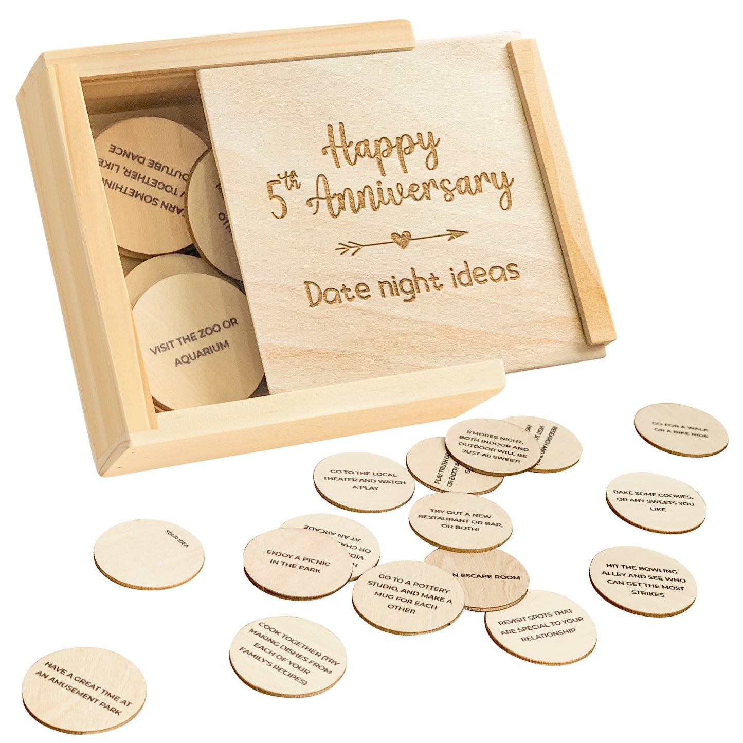 5 Year Anniversary Wood Gifts for Him Her